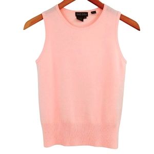 Radzoli Knit Tank Sweater Women's S Pink Pastel Cropped Preppy Barbiecore Soft